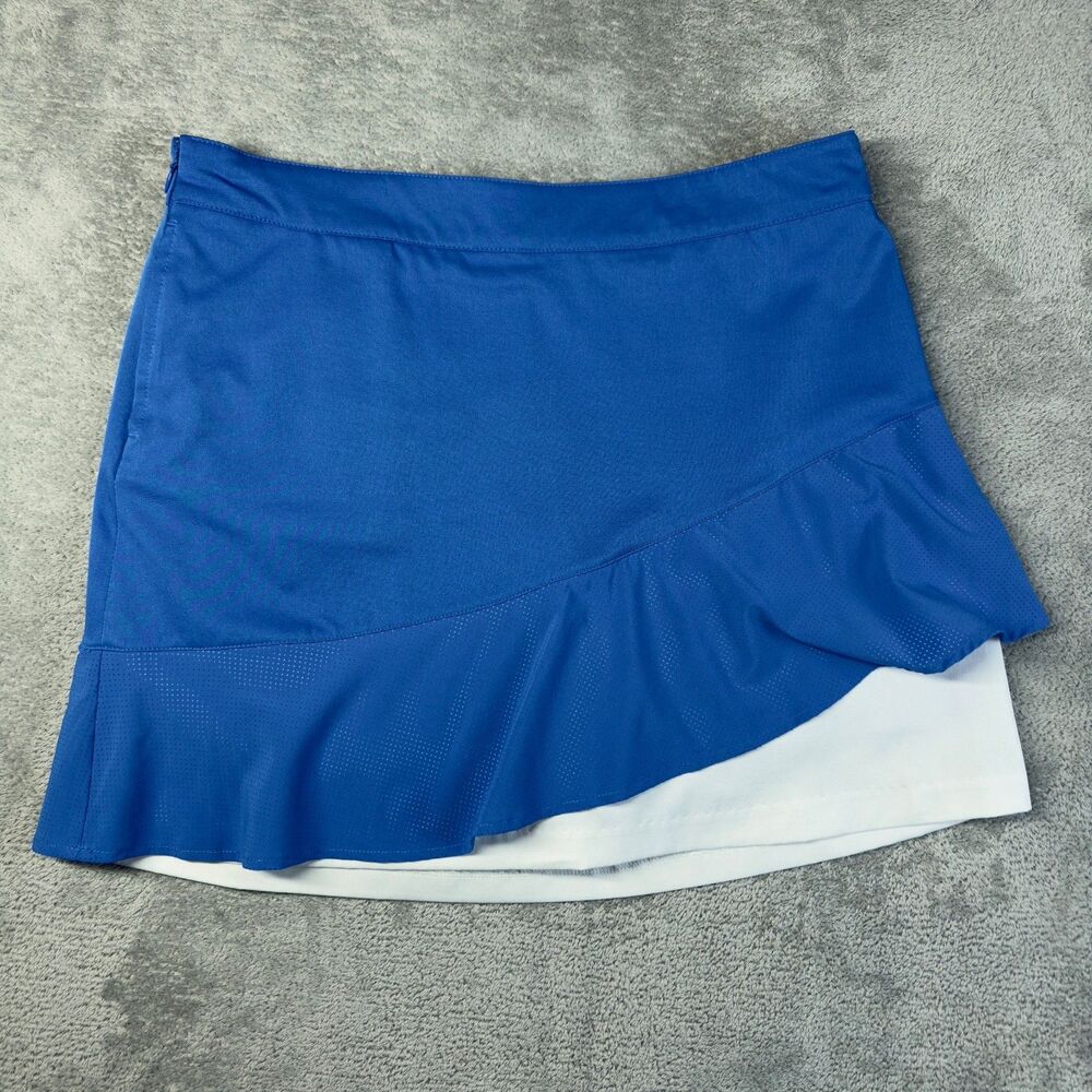 Lady Hagen Skort Womens 10 Blue White Pockets Tennis Golf Pickleball Woven Cute